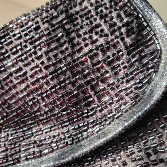 Beaded Black Clutch Small Bag ~ Contemporary & Vintage Vibe ~ Date Night ~ Fancy - Picture 13 of 16